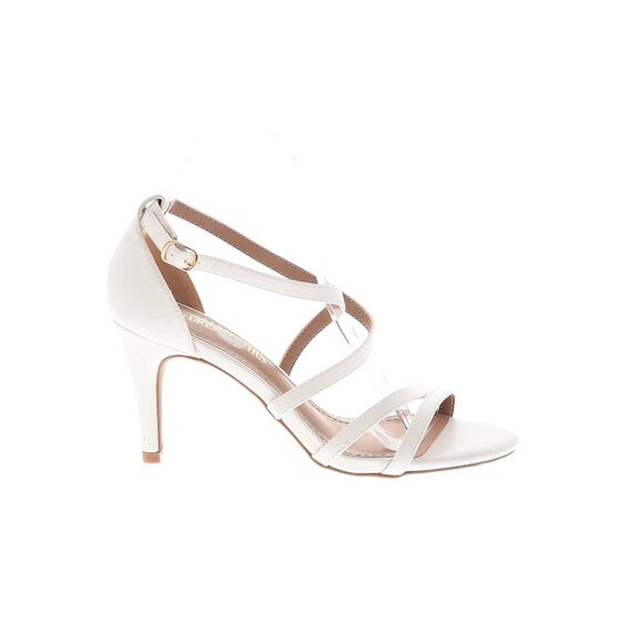 DREAM PAIRS White Strappy Heels Size 7 - Picture 2 of 2